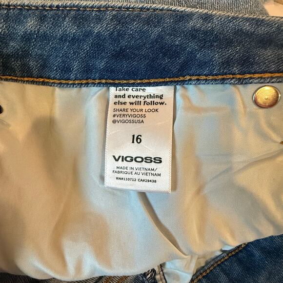 Vigoss Floral Embroidered Jean Shorts Sz 16 | Boho Festival Daisycore Denim - Picture 2 of 9